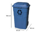 Poubelle q-connect conteneur polystyrène couvercle 240l 620x610x1040mm 2 roues coloris bleu – Image 2