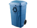 Poubelle q-connect conteneur polystyrène couvercle 240l 620x610x1040mm 2 roues coloris bleu – Image 5