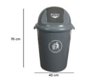 Poubelle q-connect plastique couvercle rond basculant 80l 760x450mm coloris gris – Image 2