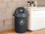 Poubelle q-connect plastique couvercle rond basculant 80l 760x450mm coloris gris – Image 6