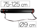 Porte-plans liderpapel plastique bandoulière 75cm extensible 125cm diamètre 9cm coloris noir