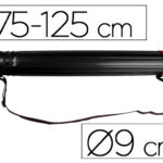 Porte-plans liderpapel plastique bandoulière 75cm extensible 125cm diamètre 9cm coloris noir