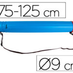 Porte-plans liderpapel plastique bandoulière 75cm extensible 125cm diamètre 9cm coloris bleu