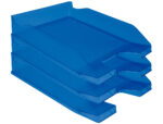 Corbeille à courrier q-connectpolypropylène documents a4+ 240x320mm empilable 350x255x65mm coloris bleu transparent – Image 4
