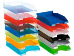 Corbeille à courrier q-connectpolypropylène documents a4+ 240x320mm empilable 350x255x65mm coloris bleu transparent – Image 7