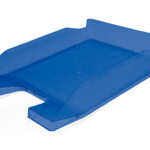 Corbeille à courrier q-connectpolypropylène documents a4+ 240x320mm empilable 350x255x65mm coloris bleu transparent
