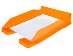 Corbeille à courrier q-connectpolypropylène documents a4+ 240x320mm empilable 350x255x65mm coloris orange transparent – Image 5