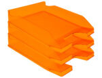 Corbeille à courrier q-connectpolypropylène documents a4+ 240x320mm empilable 350x255x65mm coloris orange transparent – Image 4