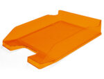 Corbeille à courrier q-connectpolypropylène documents a4+ 240x320mm empilable 350x255x65mm coloris orange transparent