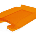 Corbeille à courrier q-connectpolypropylène documents a4+ 240x320mm empilable 350x255x65mm coloris orange transparent