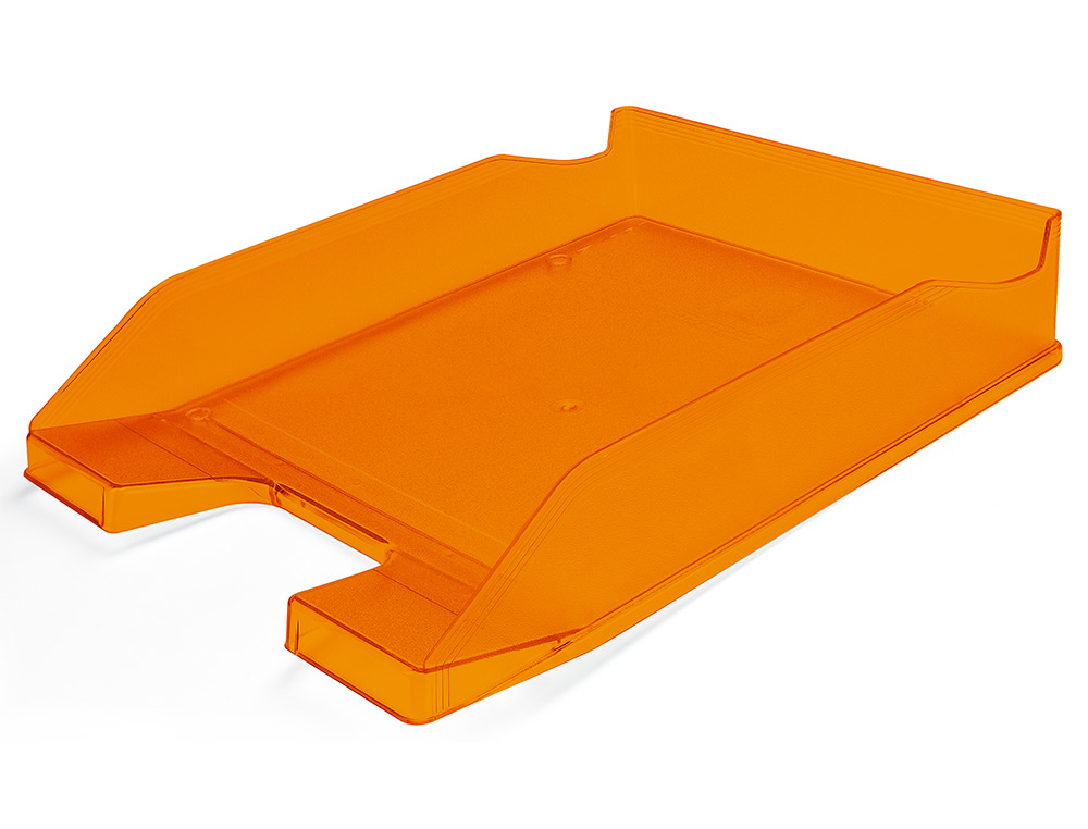 936188g-1.jpg Corbeille à courrier q-connectpolypropylène documents a4+ 240x320mm empilable 350x255x65mm coloris orange transparent – Image 1