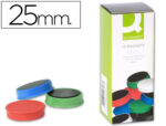 Aimant q-connect diamètre 25mm affichage signalisation toutes surfaces métalliques coloris assortis boîte 10 unités