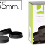 Aimant q-connect diamètre 35mm affichage signalisation toutes surfaces métalliques coloris noir boîte 10 unités