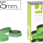 Aimant q-connect diamètre 35mm affichage signalisation toutes surfaces métalliques coloris vert boîte 10 unités