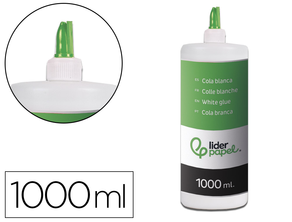 936476g-1.jpg Colle vinylique liderpapel blanche travaux manuels papier autres matériaux rapide adhérence sans solvant pot 1000ml – Image 1