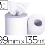 Essuie-mains q-connect 190mmx135m coloris blanc rouleau
