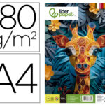 Papier cartonné liderpapel a4 180g/m2 10 coloris assortis paquet 100f