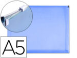 Pochette enveloppe liderpapel polypropylène 180 microns a5 210x148mm fermeture éclair a5 transparent bleu