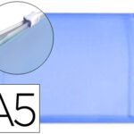 Pochette enveloppe liderpapel polypropylène 180 microns a5 210x148mm fermeture éclair a5 transparent bleu