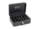 Caisse monnaie q-connect structure acier 0.8mm épaisseur plateau amovible espace billets 250x180x90mm coloris noir – Image 3