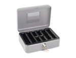 Caisse monnaie q-connect structure acier 0.8mm épaisseur plateau amovible espace billets 250x180x90mm coloris argent – Image 3