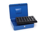 Caisse monnaie q-connect structure acier 0.8mm épaisseur plateau amovible espace billets 300x240x90mm coloris bleu – Image 4