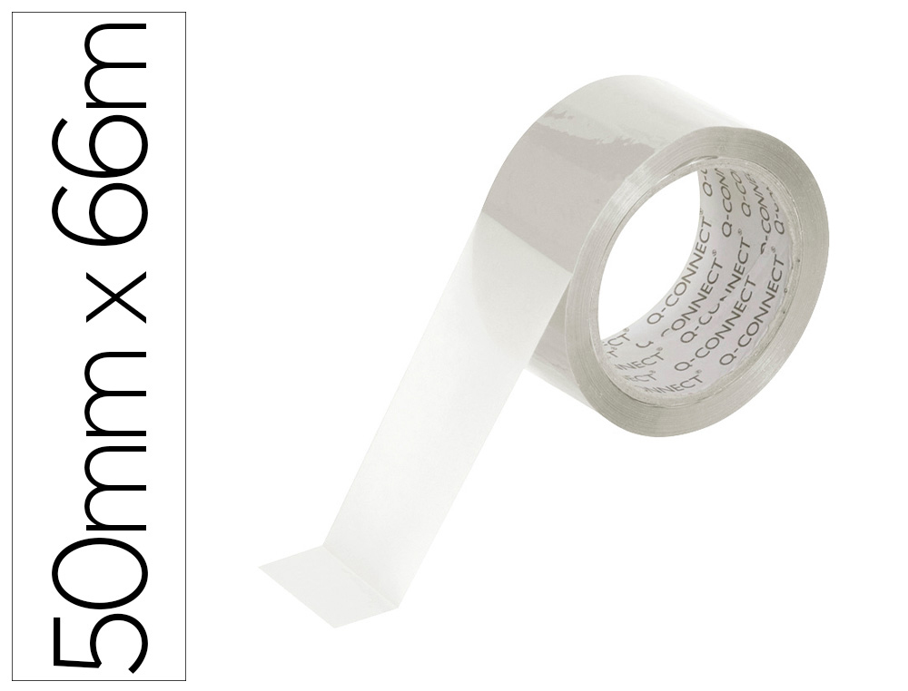 937695g-1.jpg Ruban adhesif q-connect polypropylene 60 microns sans solvant recyclable silencieux 50mmx66m coloris transparent – Image 1
