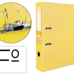 Classeur levier liderpapel documenta a4+ carton remborde dos 75mm rado metallique      coloris jaune