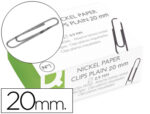 Trombone q-connect nickelé bout rond 20mm boîte carton 100 unités