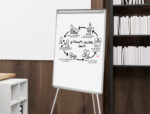 Chevalet conférence q-connect tableau laminé 85x60cm cadre plastique pince bloc papier auget porte-marqueurs – Image 9