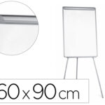 Chevalet conférence q-connect tableau laminé 85x60cm cadre plastique pince bloc papier auget porte-marqueurs