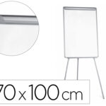 Chevalet conférence q-connect tableau laminé 70x100cm cadre plastique pince bloc papier auget porte-marqueurs