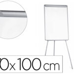 Chevalet conférence q-connect tableau magnétique 85x60cm cadre plastique pince bloc papier auget porte-marqueurs