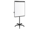 Chevalet conférence q-connect tableau magnétique 70x100cm cadre aluminium pince bloc papier auget porte-marqueurs roues – Image 3