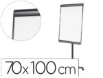 Chevalet conférence q-connect tableau magnétique 70x100cm cadre aluminium pince bloc papier auget porte-marqueurs roues