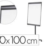 Chevalet conférence q-connect tableau magnétique 70x100cm cadre aluminium pince bloc papier auget porte-marqueurs roues