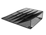 Corbeille murale q-connect 5 cases a4 vertical présentoir métallique 315x93x440mm coloris noir – Image 5