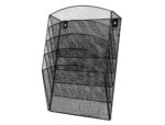 Corbeille murale q-connect 5 cases a4 vertical présentoir métallique 315x93x440mm coloris noir