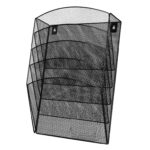 Corbeille murale q-connect 5 cases a4 vertical présentoir métallique 315x93x440mm coloris noir