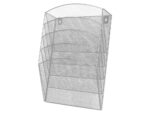 Corbeille murale q-connect 5 cases a4 vertical présentoir métallique 315x93x440mm coloris argent – Image 5