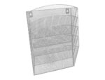 Corbeille murale q-connect 5 cases a4 vertical présentoir métallique 315x93x440mm coloris argent – Image 8