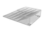 Corbeille murale q-connect 5 cases a4 vertical présentoir métallique 315x93x440mm coloris argent – Image 6