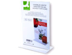 Porte-visuels q-connect 02 forme t 2 faces plexiglas format a4 cartes menu restaurants feuillets informatifs – Image 2