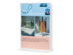 Porte-visuels q-connect 02 forme t 2 faces plexiglas format a4 cartes menu restaurants feuillets informatifs – Image 3