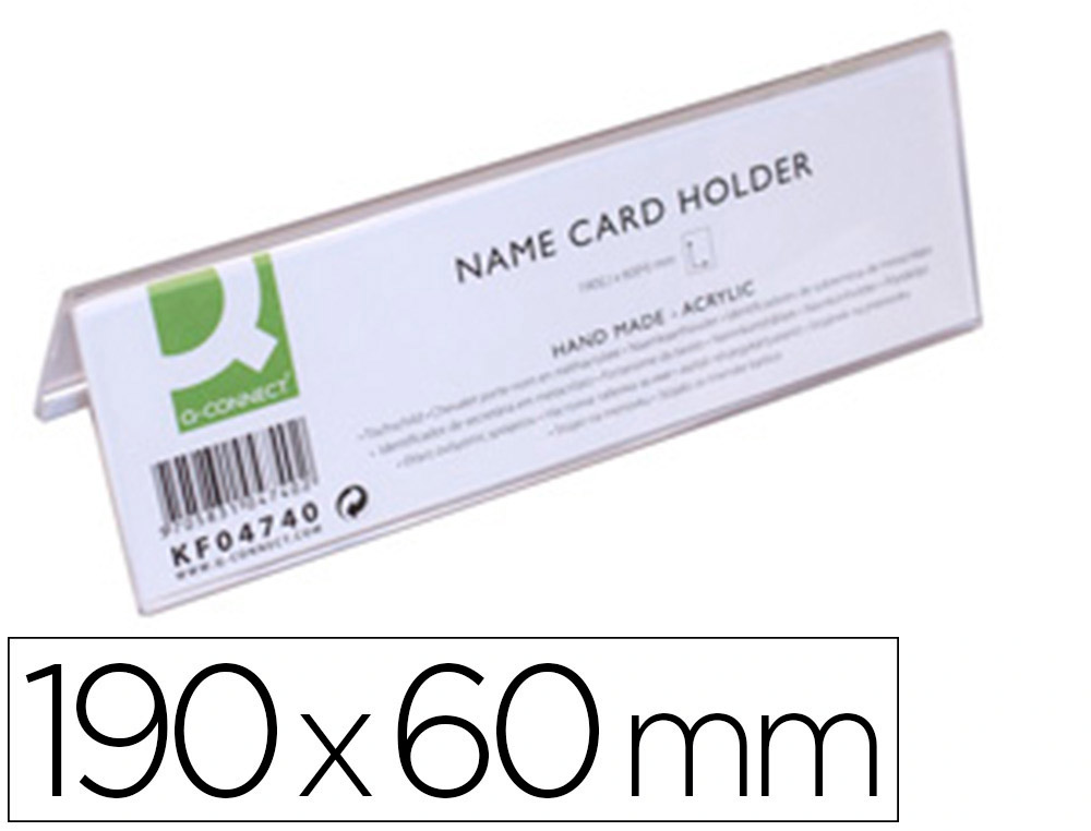 939937g-1.jpg Chevalet q-connect porte-noms méthacrylate idéal système identification 190x60mm – Image 1