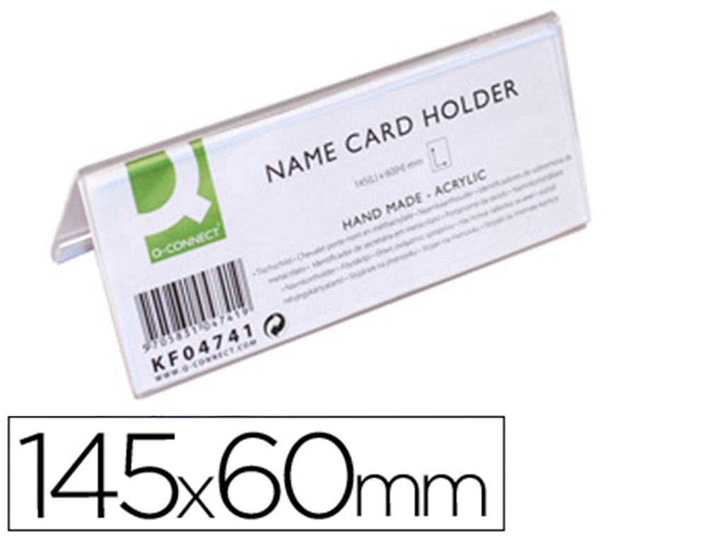 939938g-1.jpg Chevalet q-connect porte-noms méthacrylate idéal système identification 145x60mm – Image 1