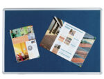 Tableau q-connect affichage mural cadre aluminium feutrine fond bleu accessoires fixation inclus 120x90x3cm – Image 2
