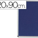 Tableau q-connect affichage mural cadre aluminium feutrine fond bleu accessoires fixation inclus 120x90x3cm