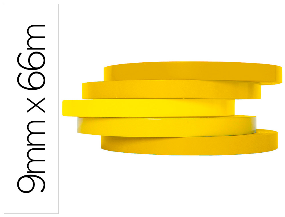 946666g-1.jpg Ruban adhésif q-connect scelleuse sac 9mmx66m coloris jaune – Image 1