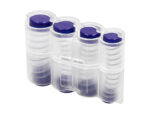 Casier monnayeur q-connect soufflet 8 fractions euros 75x105x32mm coloris transparent/bleu – Image 2